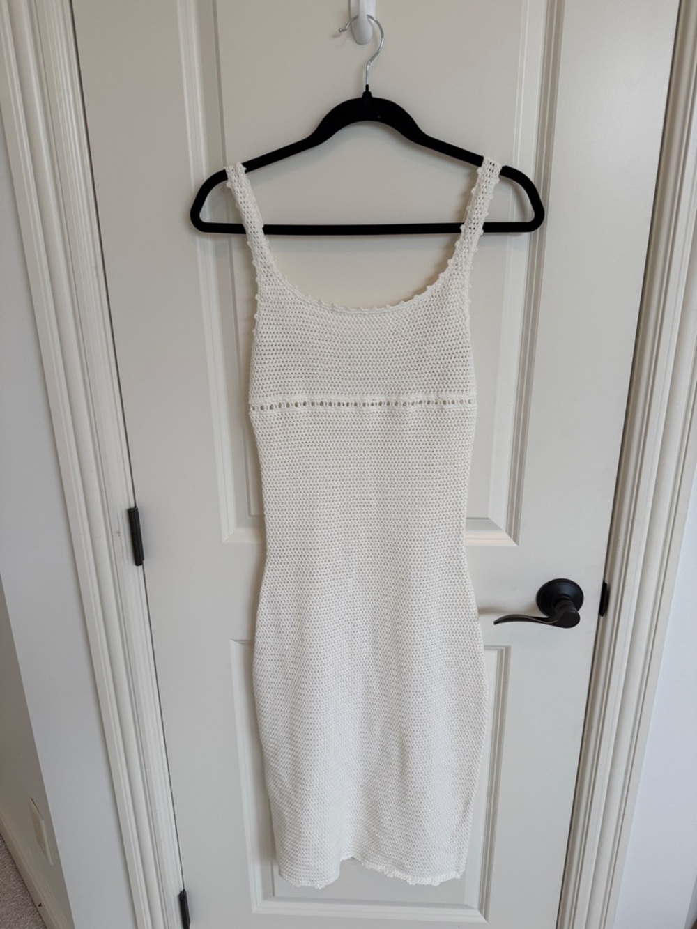 Aritzia White knit Textured midi dress